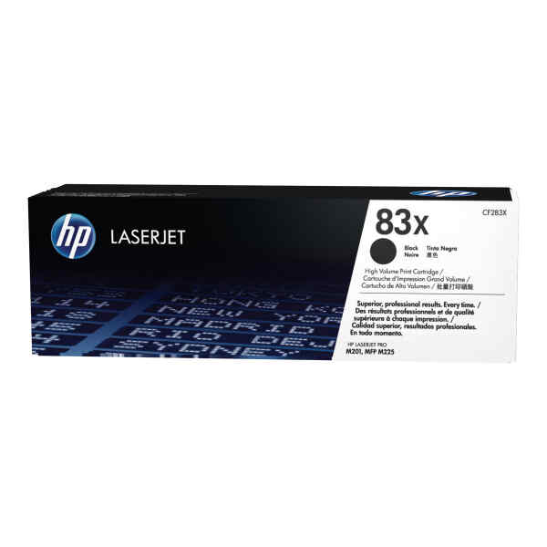 HP 83X – Alto rendimiento – negro – original – LaserJet – cartucho de tóner (CF283X) – para LaserJet Pro M201, M202, MFP M125, MFP M127, MFP M225