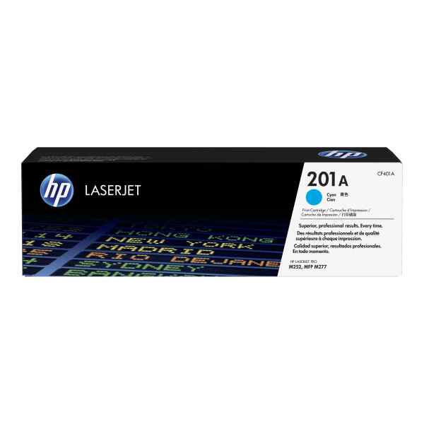 HP 201A – Cián – original – LaserJet – cartucho de tóner (CF401A) – para Color LaserJet Pro M252dn, M252dw, M252n, MFP M274n, MFP M277c6, MFP M277dw, MFP M277n