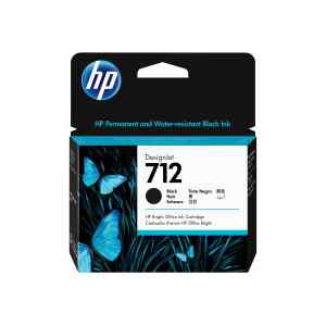 HP 712 – 80 ml – negro – original – DesignJet – cartucho de tinta – para DesignJet Studio, T210, T230, T250, T630, T650