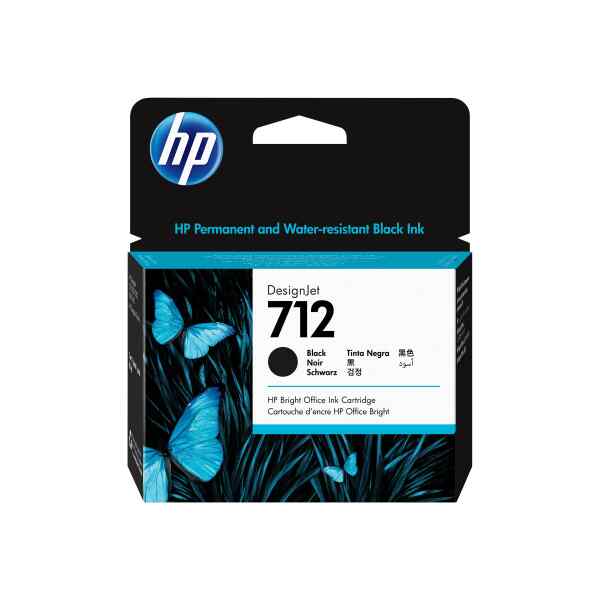 HP 712 – 80 ml – negro – original – DesignJet – cartucho de tinta – para DesignJet Studio, T210, T230, T250, T630, T650