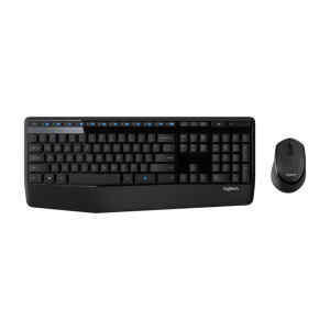 Logitech Wireless Combo MK345 – Juego de teclado y ratón – inalámbrico – 2.4 GHz – QWERTY – español – negro, azul