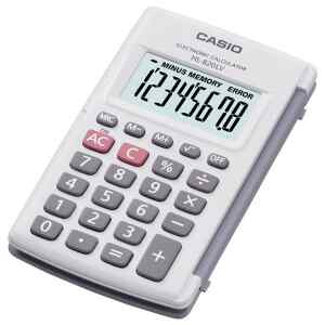 Calculadora de bolsillo 8 digitos con tapa blanca | HL-820-LV-WE – CASIO