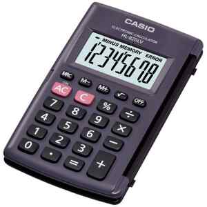 Calculadora de bolsillo 8 digitos con tapa | hl-820lv-bk- CASIO