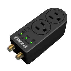Forza Power Technologies – Automatic voltage regulator – Forza Voltage Protector FVP-0200C Coaxial 2 Out 110V US Plug