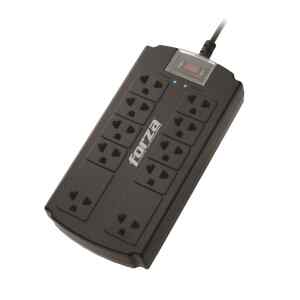 Forza Power Technologies – Surge suppressor – AC 110/220 V – 10 Tomas de Corriente – Material retardador de llama – Interruptor automático de sobrecarga