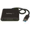 StarTech.com USB 3.0 to Dual HDMI Adapter, 1x 4K 30Hz & 1x 1080p, External Video & Graphics Card, USB Type-A to HDMI Dual Monitor Display Adapter Dongle, Supports Windows Only, Black – USB to Dual HDMI Adapter (USB32HD2) – Cable adaptador – Conforme a la TAA – USB Tipo A macho a HDMI hembra – 25 cm – negro – admite 4K30Hz (3840 x 2160) – para P/N: HDDVIMM3, HDMM12, HDMM15, HDMM1MP, HDMM2MP, HDMM3, HDMM3MP, HDMM50A, HDMM6, HDPMM50