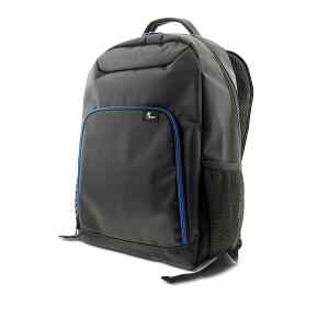 Xtech XTB-211 Mochila para laptop- 15.6″ –  Poliéster –  Color Negro con detalles en azul – Bolsillo frontal para accesorios con organizador interior – Bolsillo de malla laterales