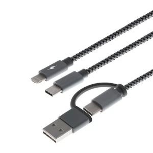 Xtech – USB cable – USB Type A or C – Micro USB or Lightning and USB type C – 1.2 m – only chargingXTC-560