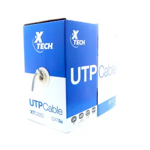 Xtech – Cable al por mayor – RJ-45 (M) a RJ-45 (M) – 305 m – UTP – CAT 5e – gris