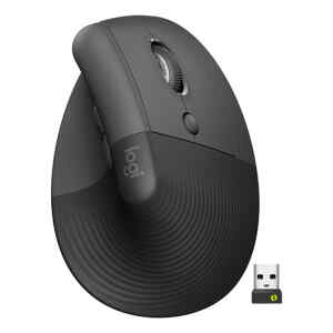 Logitech Lift Vertical Ergonomic Mouse – Ratón vertical – ergonómico – 6 botones – inalámbrico – Bluetooth, 2.4 GHz – receptor de USB Logitech Logi Bolt – grafito