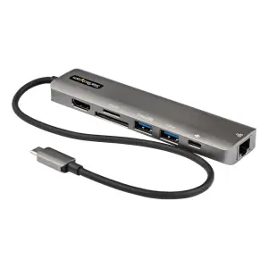 StarTech.com Adaptador Multipuertos USB C – Docking Station USB Tipo C a HDMI 2.0 4K 60Hz – Entrega de Alimentación 100W Pass-through – SD – MicroSD – Hub USB 3.0 de 2 Puertos – GbE (DKT30CHSDPD1) – Estación de conexión – USB-C / Thunderbolt 3 – HDMI – 1GbE