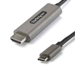 StarTech.com Cable 1m USB C a HDMI 4K de 60Hz con HDR10 – Adaptador de Vídeo USB Tipo C a HDMI 2.0b Ultra HD 4K – Convertidor USBC a HDMI HDR para Monitor o Pantalla – Modo Alternativo DP 1.4 HBR3 (CDP2HDMM1MH) – Cable adaptador – 24 pin USB-C macho a HDMI macho – 1 m – negro – compatibilidad con 4K, activo
