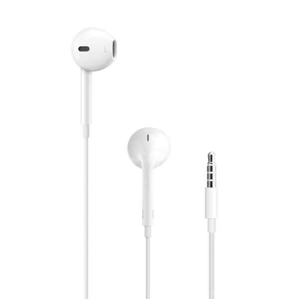 Apple – Audifonos blancos con microfono y conector – APPL-EAR