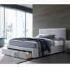 Cama elegante matrimonial con cabecera tapizada | ROWAN