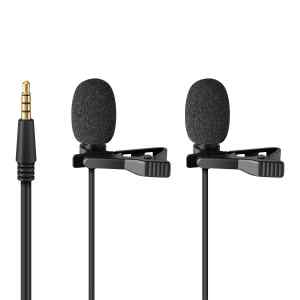 Microfono doble de solapa con plug 3,5 mm | STEREN
