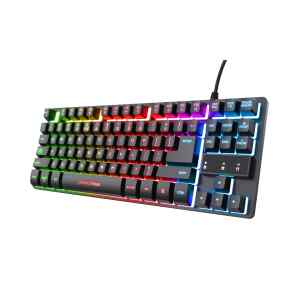 Teclado Gaming THADO USB Metalico RGB TKL GXT 833 Membrana Anti-Ghosting | TRUST