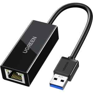 Adaptador USB-A 3.0 a GIGABIT ETHERNET RJ45 10/100Mbps Negro CR111 | UGREEN