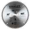 Disco De Sierra, 10 Pulg, Eje 5/8 Pulg, 60 Dientes De Carburo, Para Cortes Rapidos En Madera. Marca Stanley