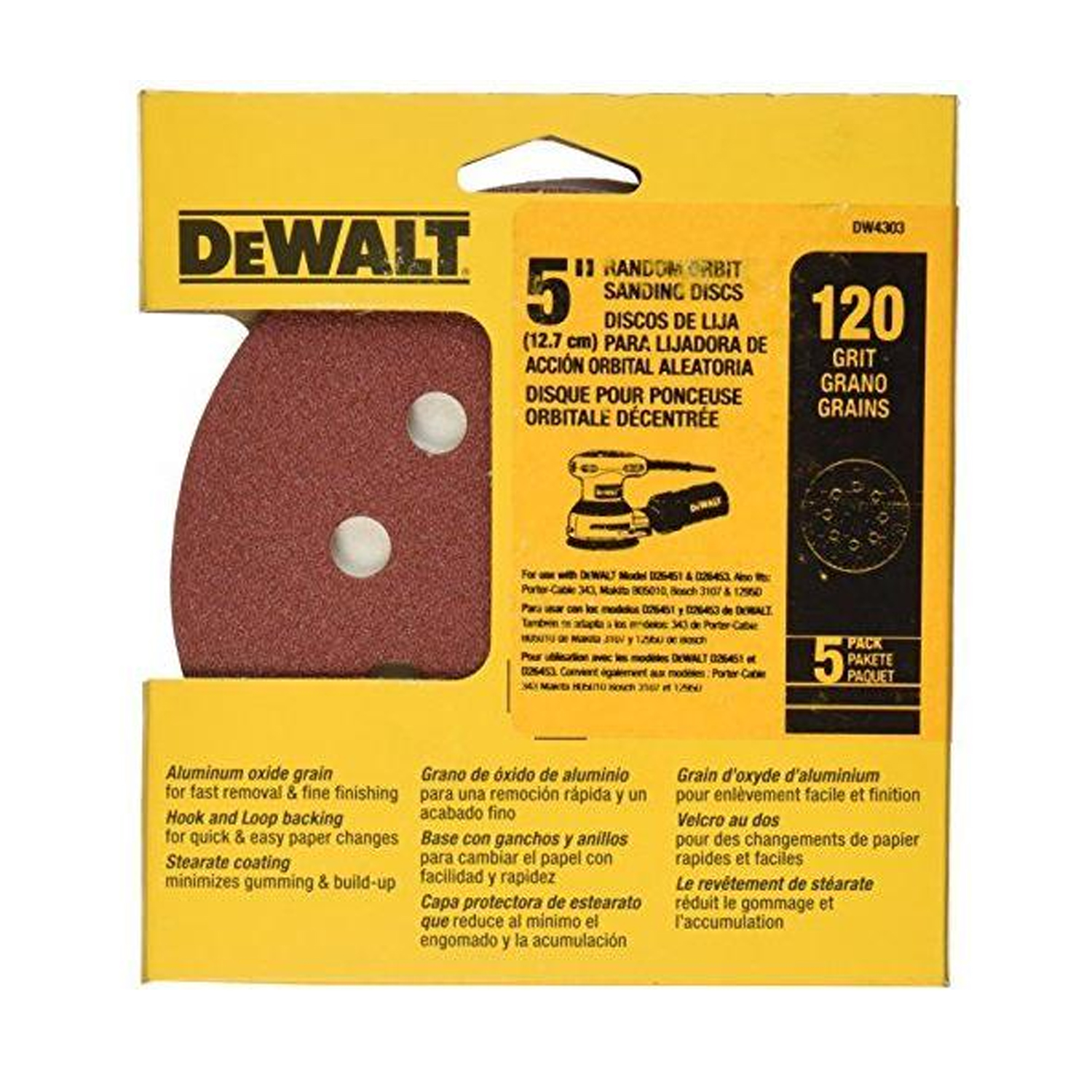 Disco Abrasivo DEWALT 125mm Grana 120 - Per Levigatrici, DT3115-QZ - Foto 5