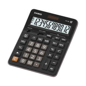Calculadora de Escritorio 12 Digitos con Pantalla extra Grande | GX-12B-BK-W-DC – CASIO