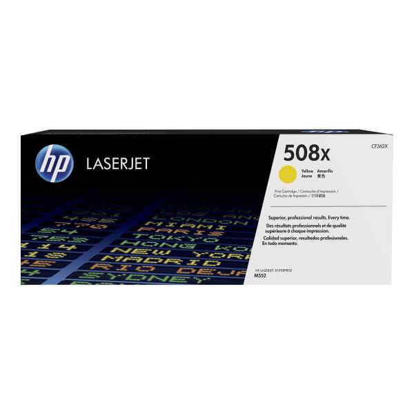 HP 508X – Alto rendimiento – amarillo – original – LaserJet – cartucho de tóner (CF362X) – para Color LaserJet Enterprise MFP M577; LaserJet Enterprise Flow MFP M577
