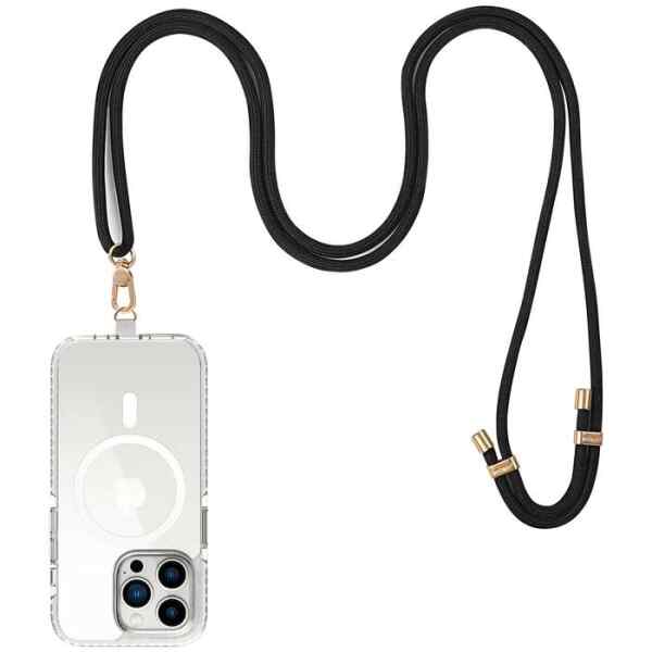 Strap y Go Cuerda Universal para Celular, Negro-Dorado | PRODIGEE