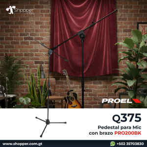 Pedestal para Microfono Doble con Brazo Telescopico | PRO200BK – PROEL