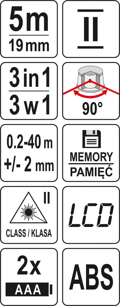 Yato Metro Laser 3 en 1 Mediciones Pitagóricas Y Distancias