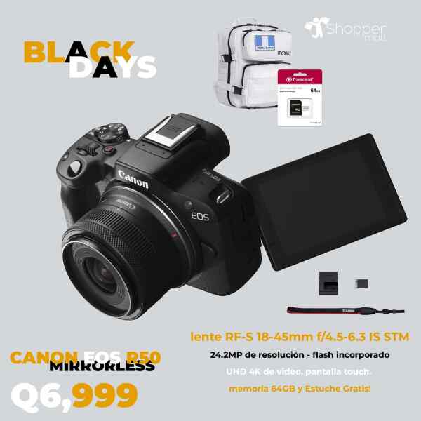 Camara EOS R50 18-45mm STM | CANON Camara EOS R50 18-45mm STM | CANON