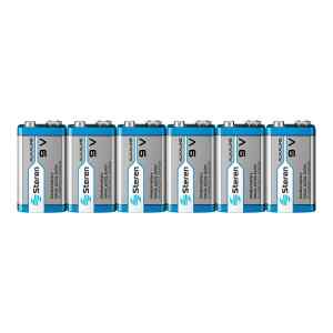 6 Pilas Alcalina de 9 Volts | BAT-9V/6 – STEREN