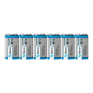 6 Pilas Alcalina de 9 Volts | BAT-9V/6 – STEREN