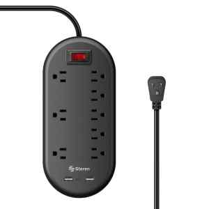 Tira Multicontactos 8 Salidas y Cargador USB | 905-470 – STEREN