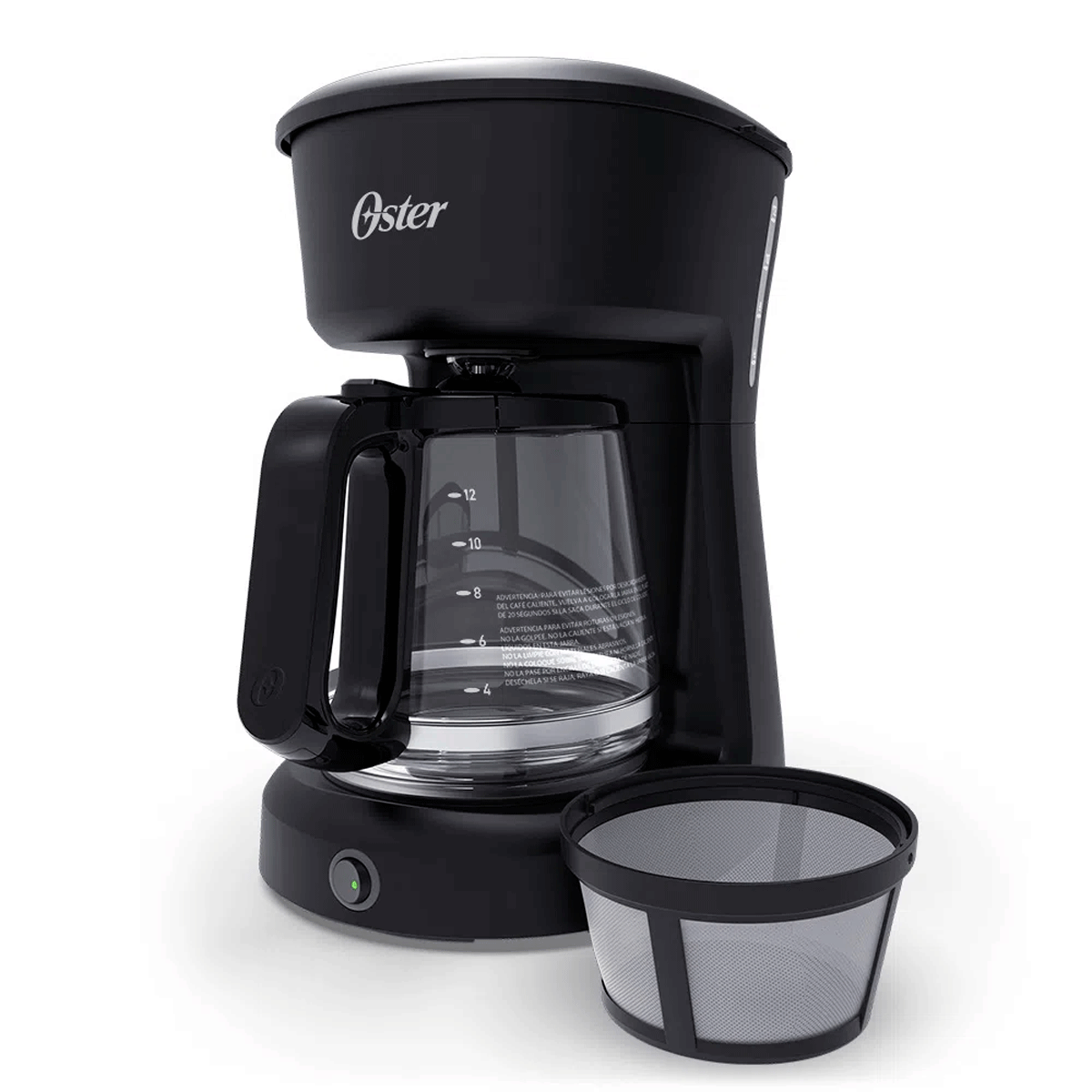 Cafetera de 12 Tazas Filtro Permanente Negra | BVSTDCS12B-013 - Oster