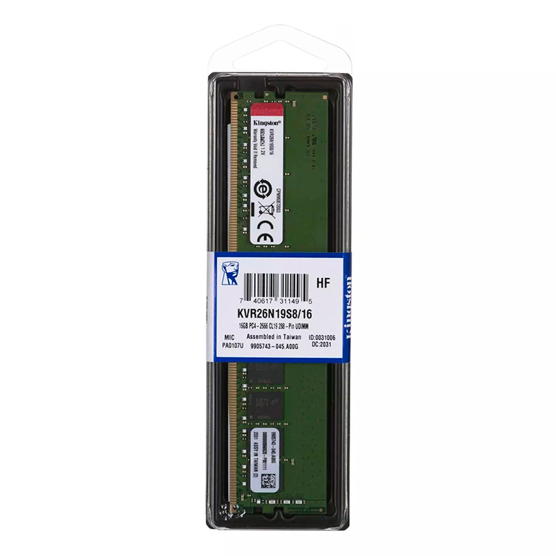 Memoria DDR4 DIMM 16GB 2666MHz CL19 | KVR26N19S8/16 – Kingston ...