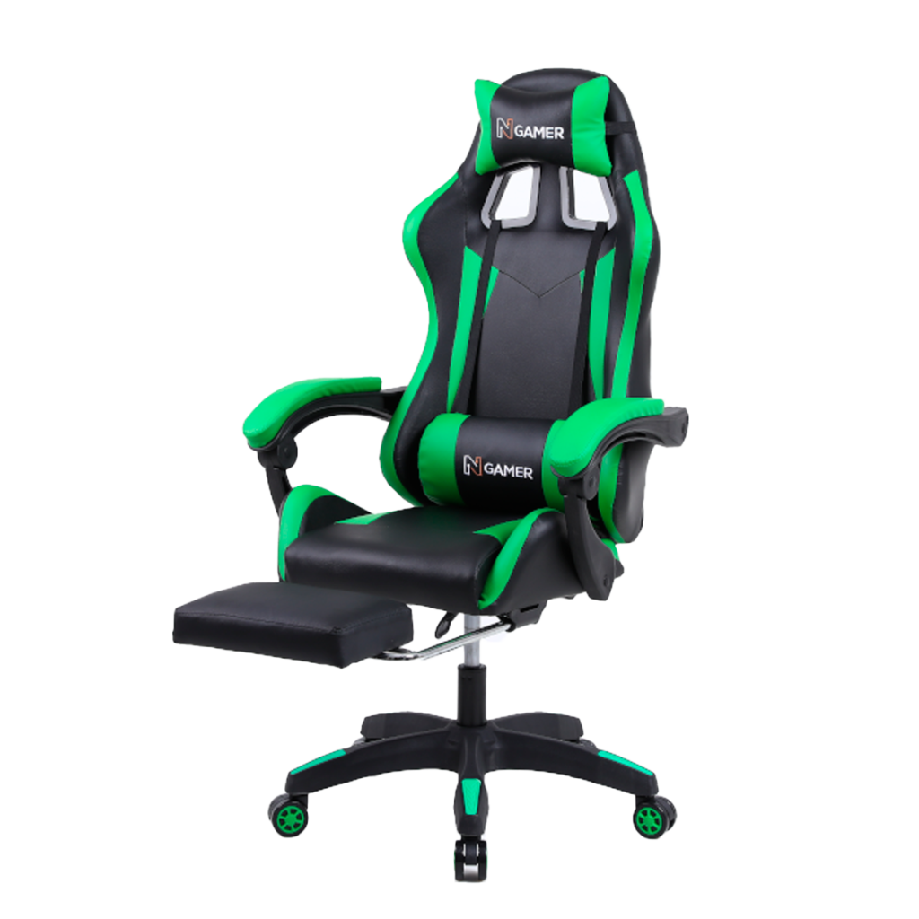 Silla Gaming Max NegroVerde 220Lb GL2 Con Reposa Pies Nenotech