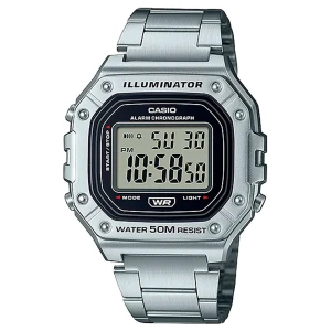 Reloj Illuminator WR50M, Pulsera de Acero Inoxidable | W-218HD-1AVDF – CASIO
