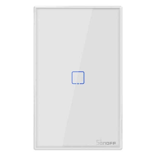 Interruptor de pared inteligente con botones touch, 1 gang, 100-240V AC 50/60Hz 2A, WiFi, RF 433MHz | SONOFF