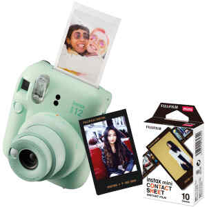 Camara Instax Mini 12 Verde + Pelicula Contact Sheet | Fujifilm