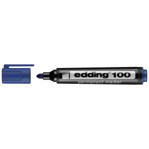 Marcador Permanente Edding 100 P/Redonda Azul (66X10)