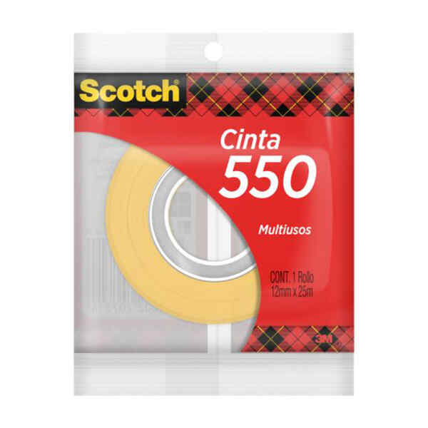 Cinta Adhesiva Scotch 550 12Mm X 25M Amarilla (144)/(18)