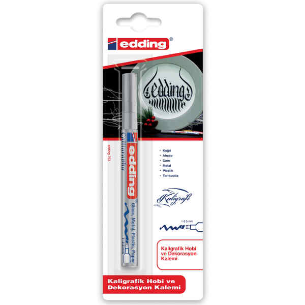 Marcador Caligrafico Edding 753 Metalico Plateado (100X10)