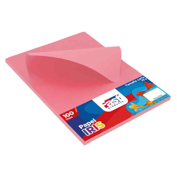Papel Iris Fast 75 Gr. Px100 Carta Fluorescente Rosado (30)