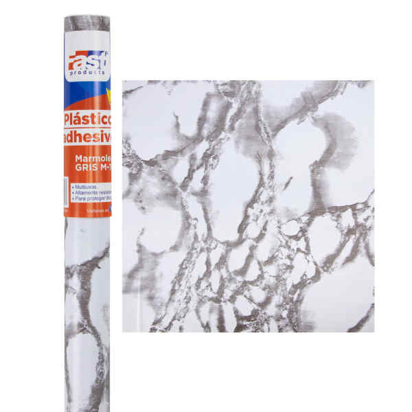 Plastico Adhesivo Fast Rollo 45Cm.X3M. M-1301 Marmoleado Gris (48)
