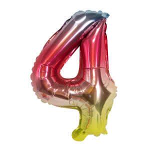 Globo Fast 32” Numero Arcoiris #4 (25X40)