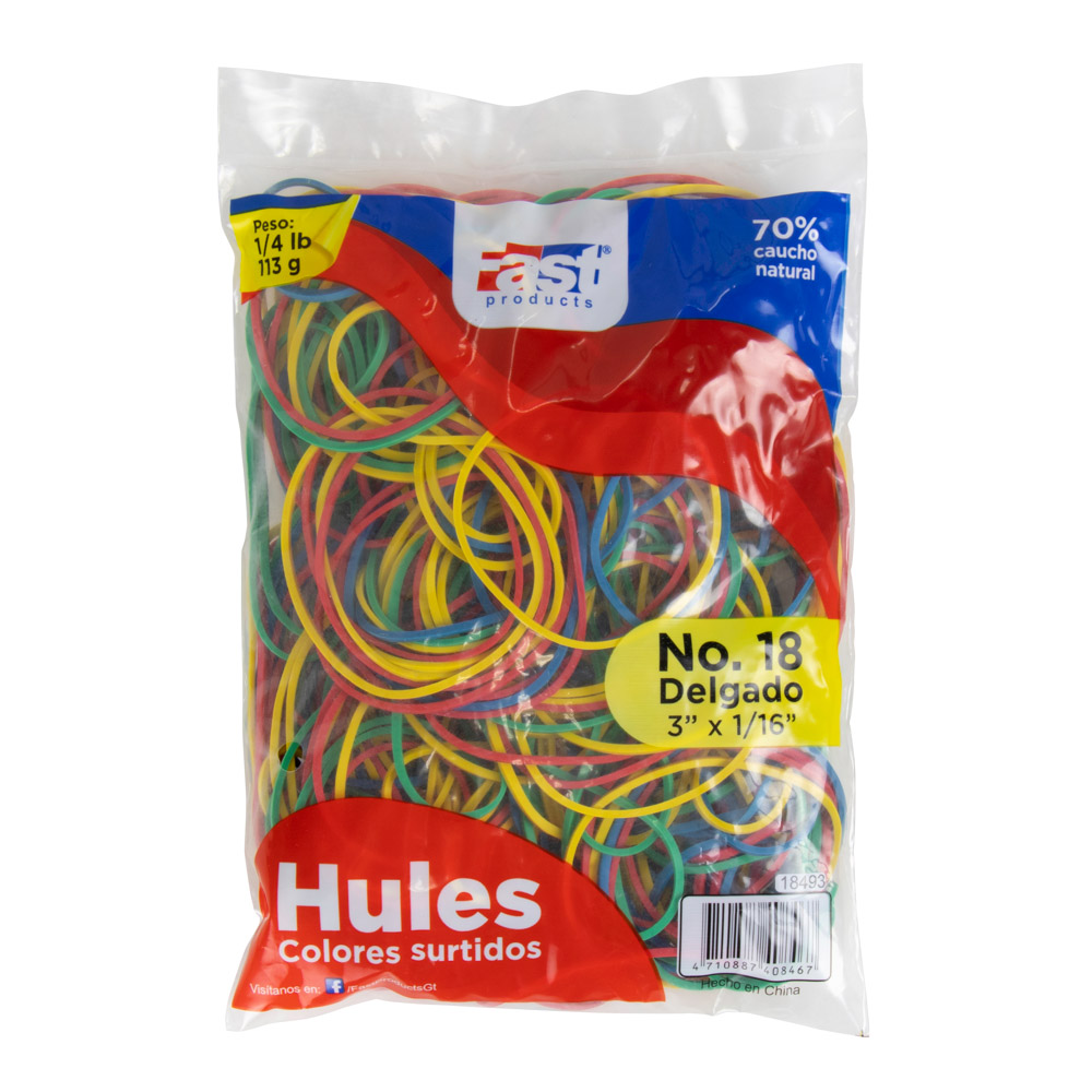Hules Fast 18 Delgado 113 Grs. Colores 240U Aprox, (125)