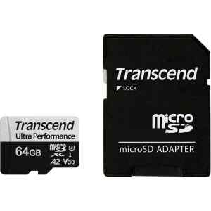 MicroSD 64GB w/ adapter UHS-I U3 A2 Ultra Performance | TS64GUSD340S – TRANSCEND