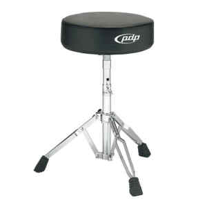 Banco para Bateria DW, serie 700, Ajustable Redondo, Negro Herraje Cromado patas de Goma | PDP
