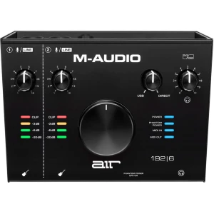 Interfaz USB 192/6, 2 Entradas 2 Salidas 24Bits 192KHZ, Entrada XLR/TRS Salida MIDI | M-AUDIO