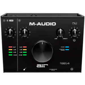 Interfaz USB de 2 Entradas 2 Salidas 24Bits 192KHZ Entrada XLR/TRS Entrada TS Perrilla Central | M-AUDIO