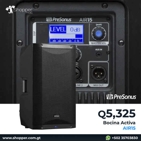 Bocina Activa a Dos Vias para Refuerzo de Sonido 1X15plg. | PRESONUS